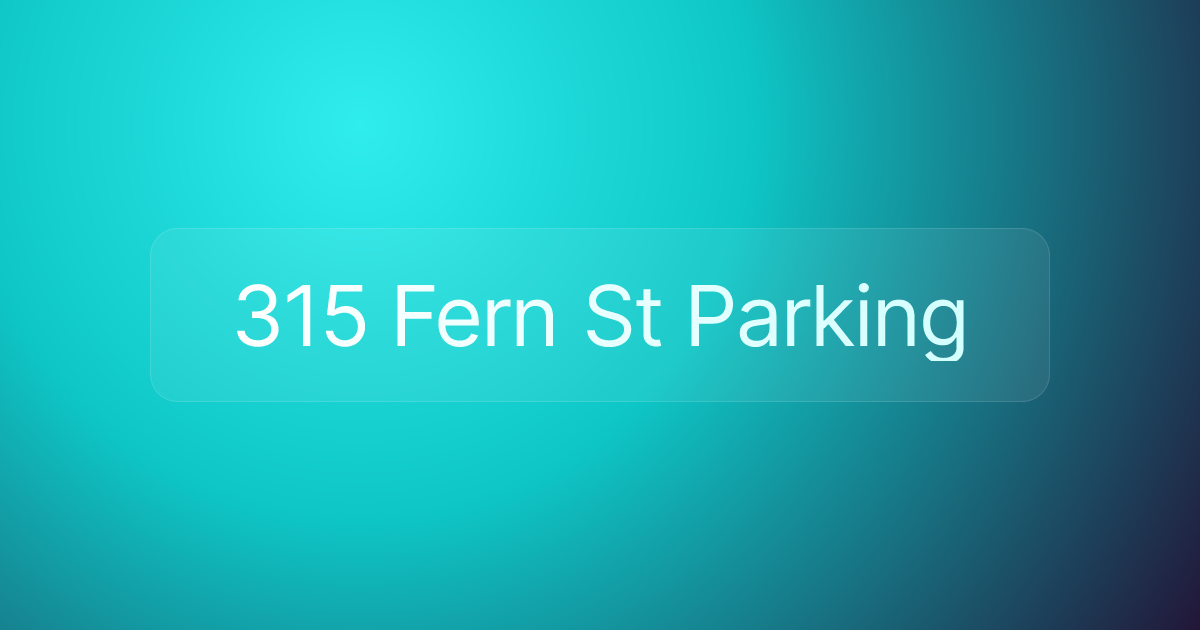 315 Fern St Parking