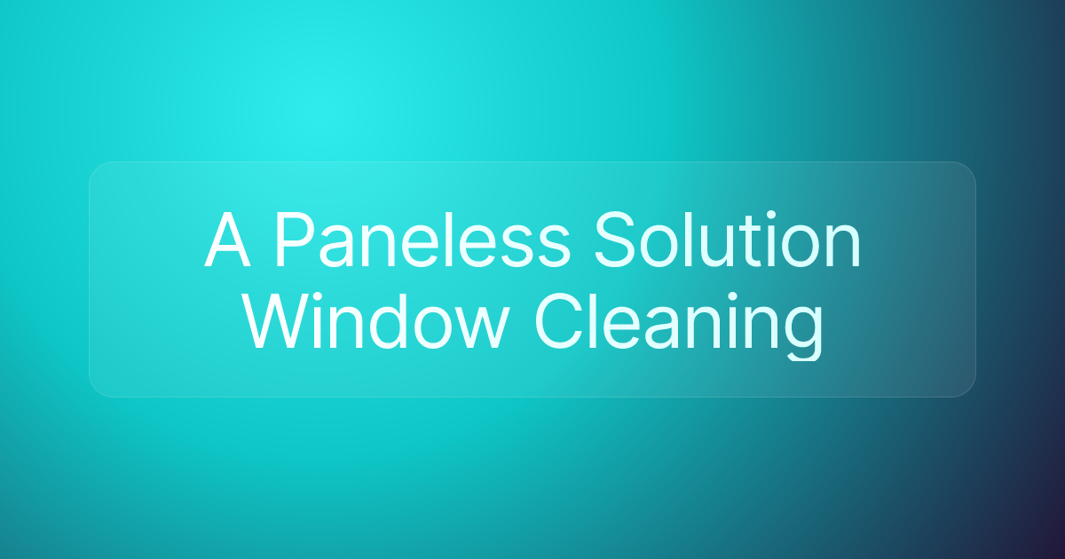 A Paneless Solution Window Cleaning