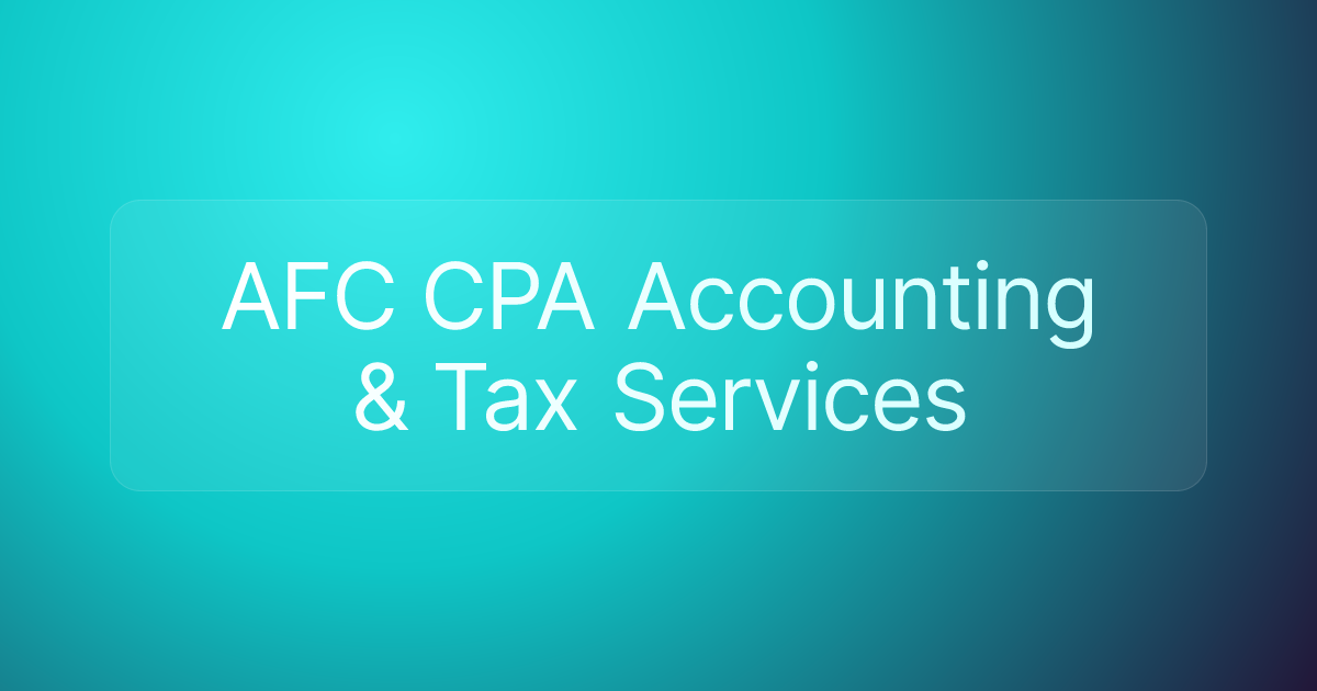 AFC CPA Accounting & Tax Services