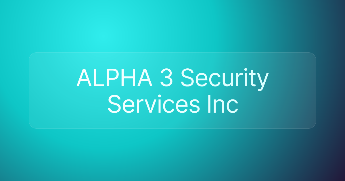 ALPHA 3 Security Services Inc