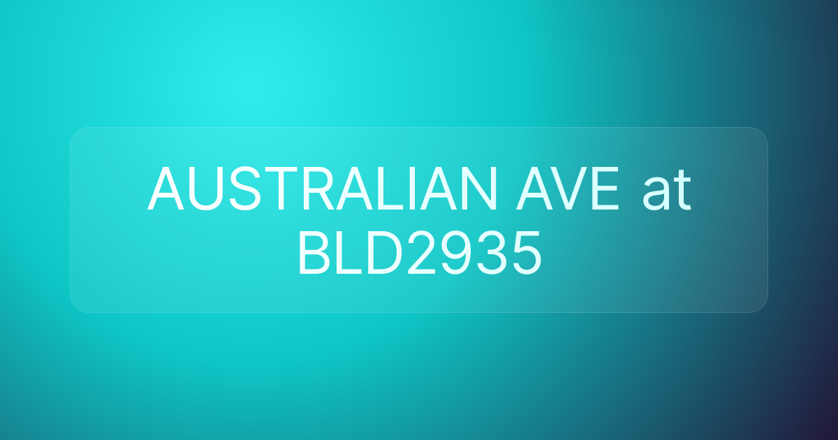 AUSTRALIAN AVE at BLD2935