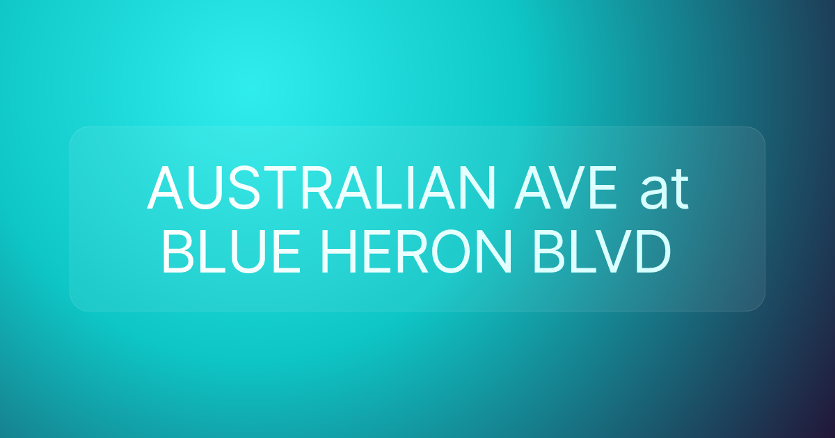 AUSTRALIAN AVE at BLUE HERON BLVD