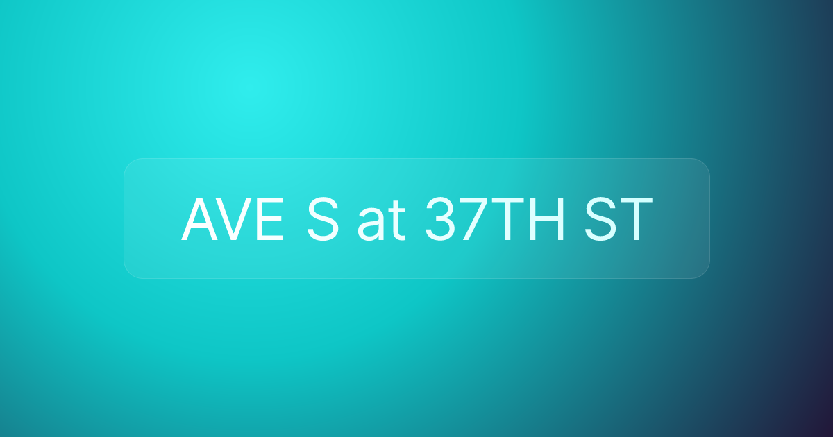 AVE S at 37TH ST