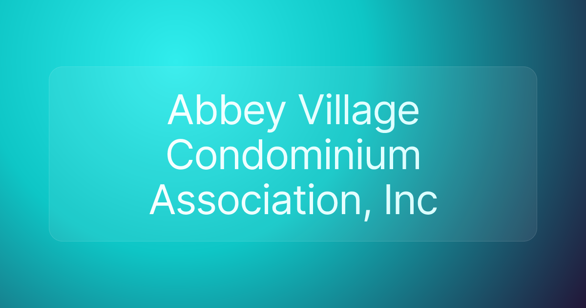 Abbey Village Condominium Association, Inc