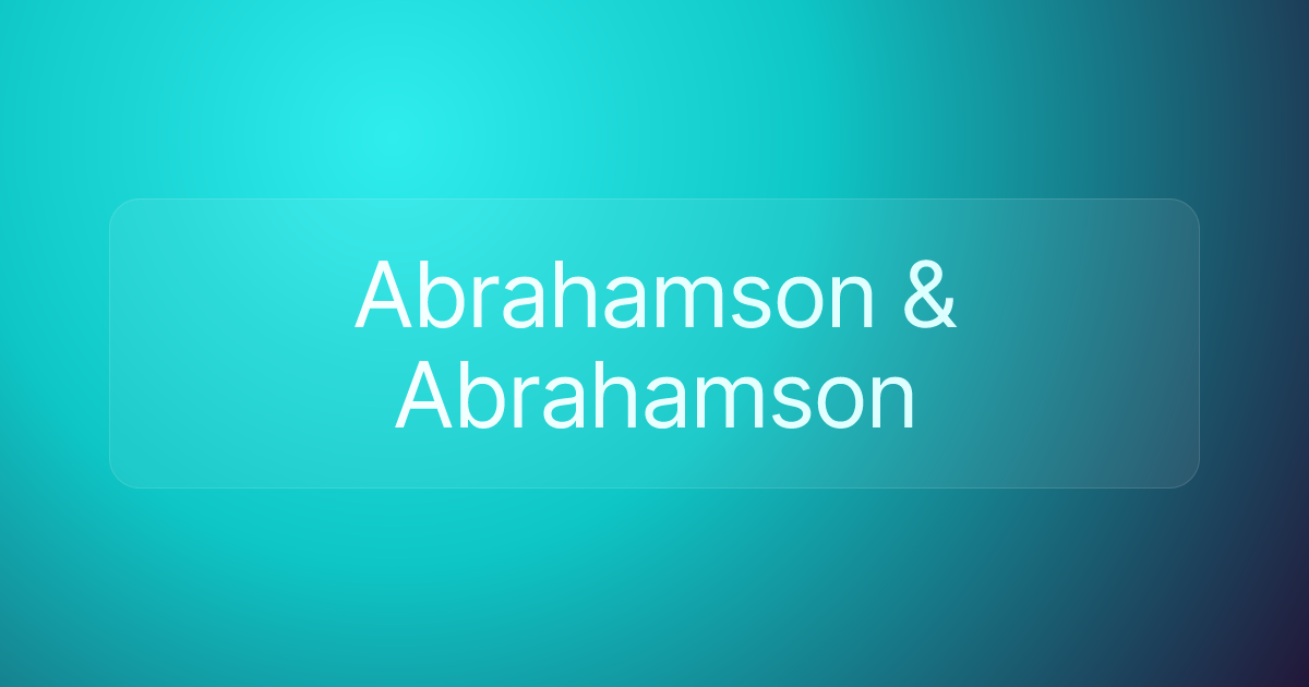 Abrahamson & Abrahamson