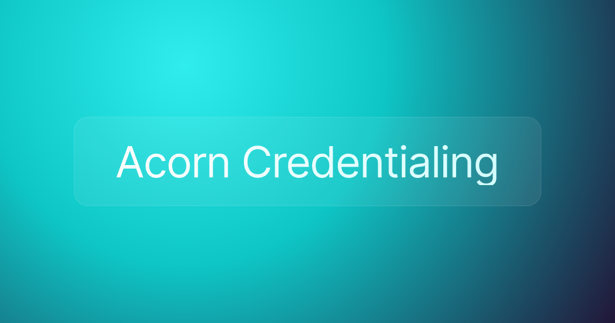 Acorn Credentialing