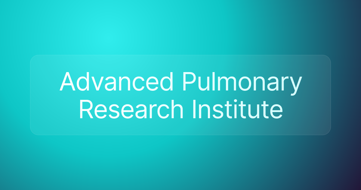 Advanced Pulmonary Research Institute