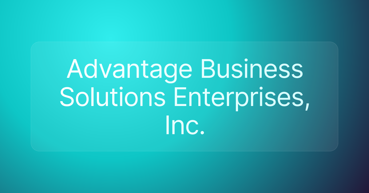 Advantage Business Solutions Enterprises, Inc.