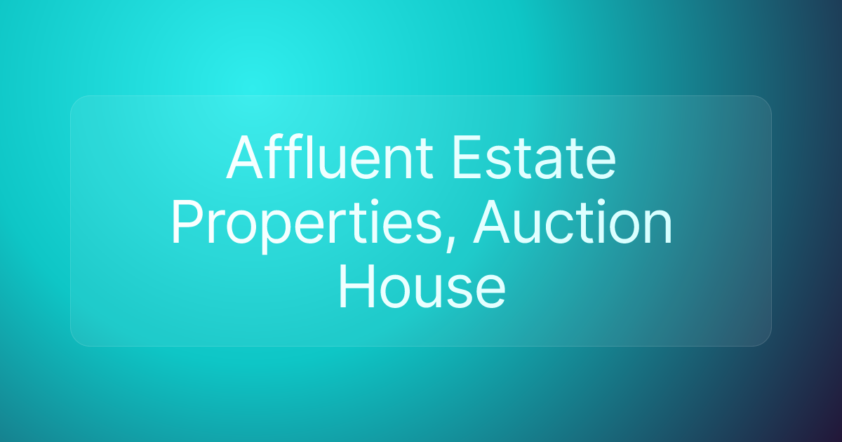 Affluent Estate Properties, Auction House
