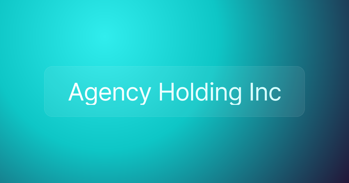 Agency Holding Inc
