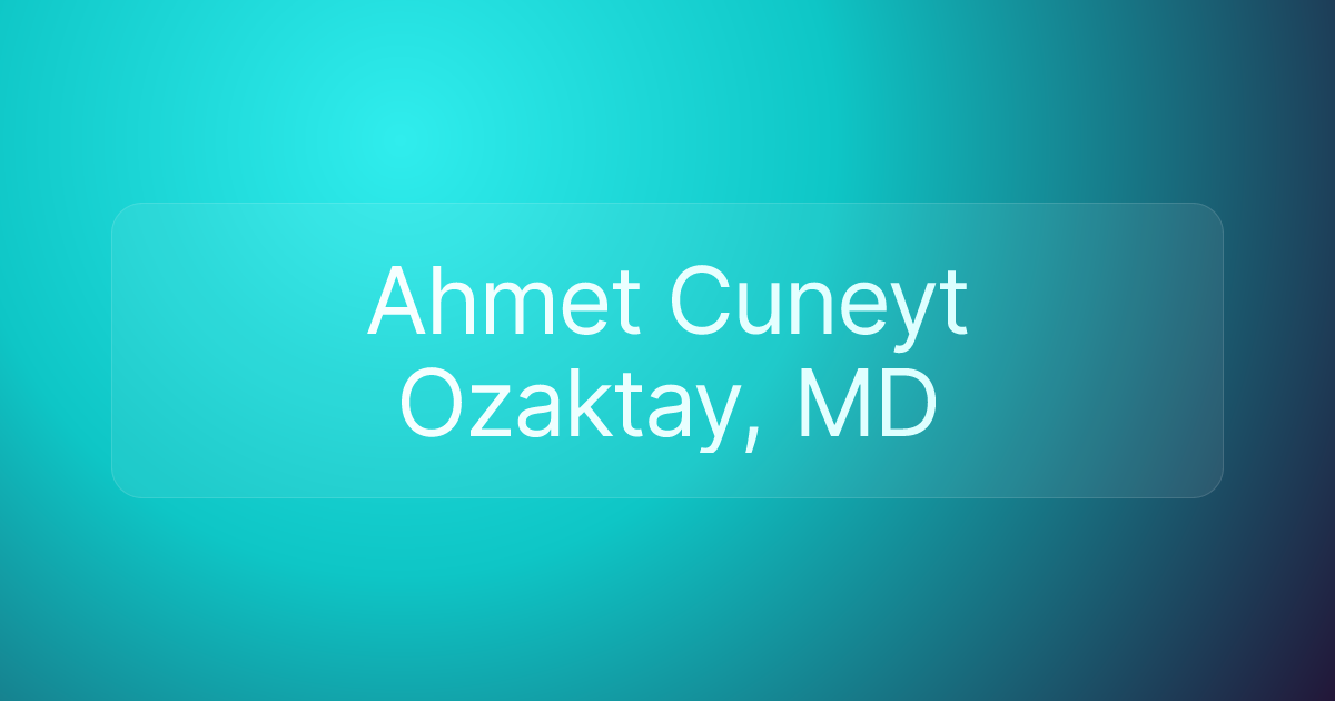 Ahmet Cuneyt Ozaktay, MD