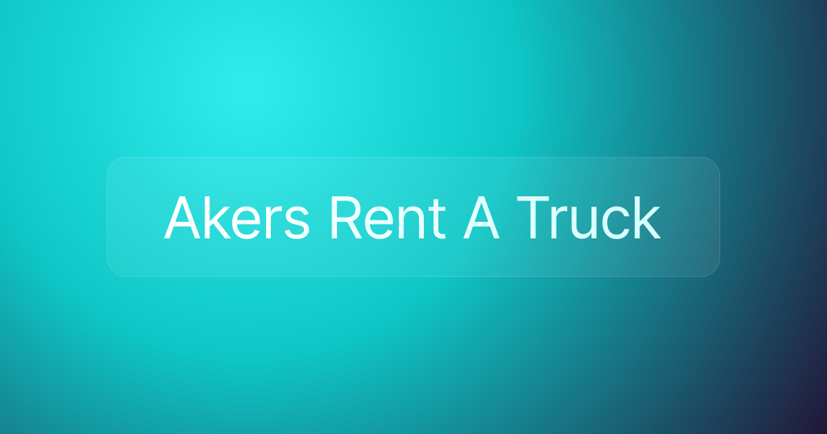 Akers Rent A Truck
