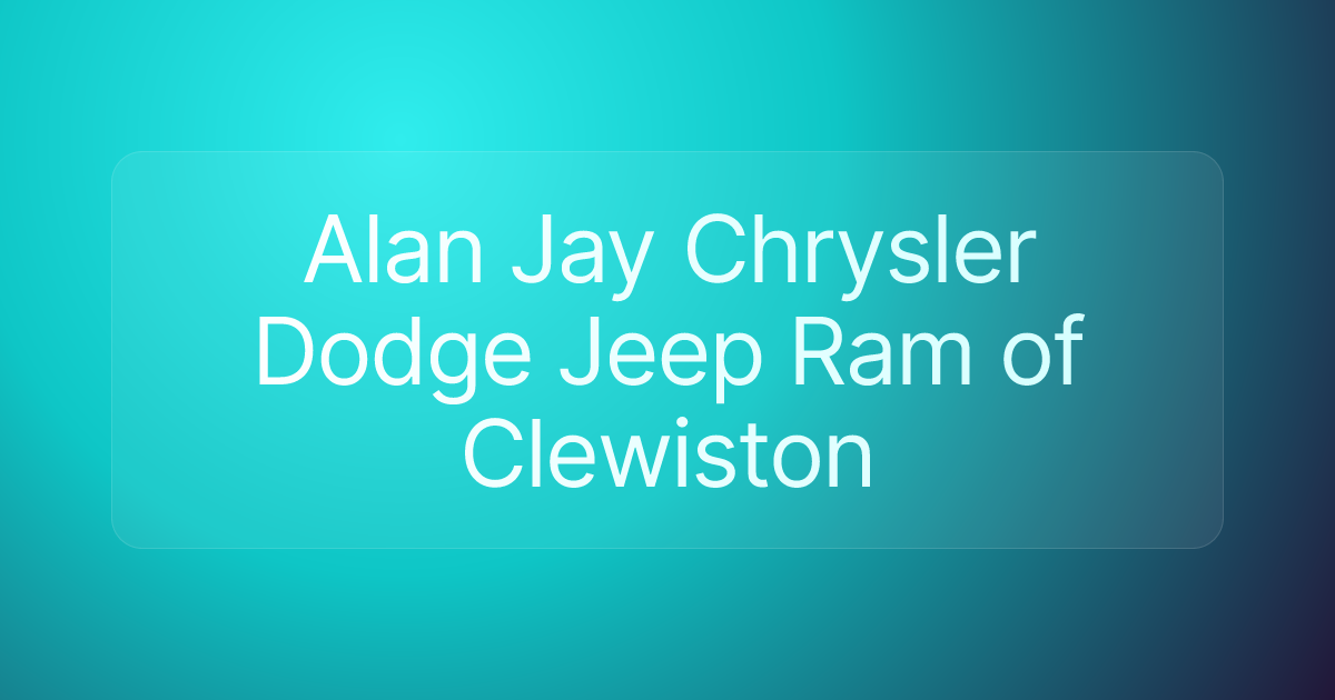 Alan Jay Chrysler Dodge Jeep Ram of Clewiston