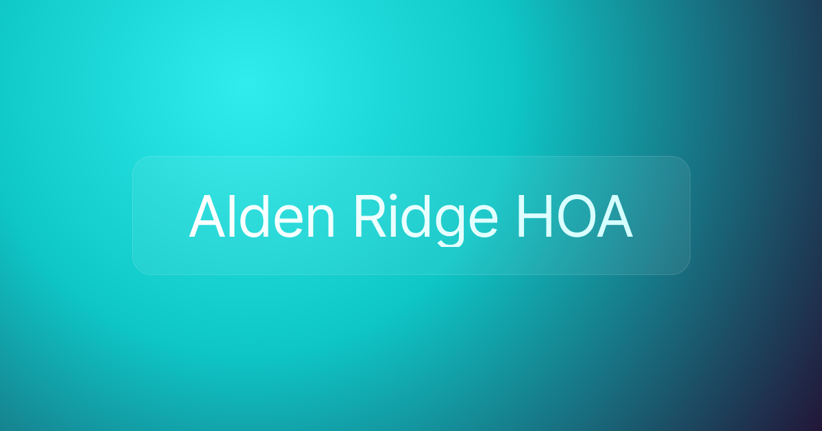 Alden Ridge HOA