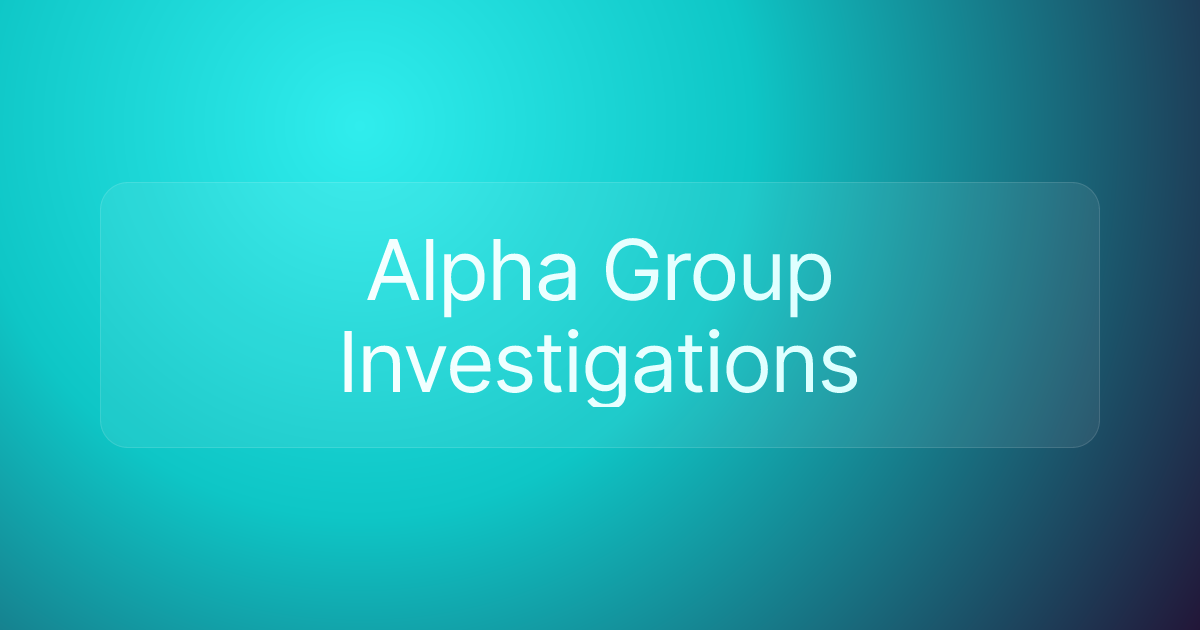 Alpha Group Investigations