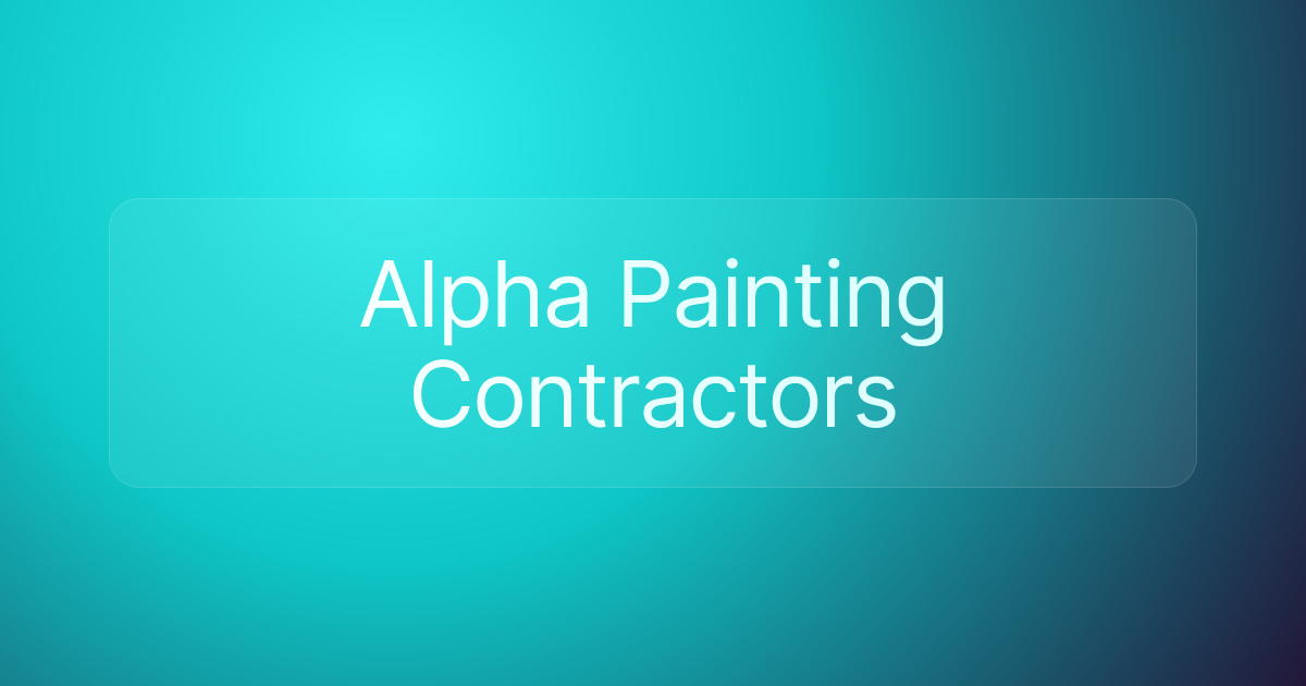 Alpha Painting Contractors