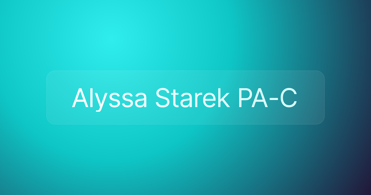 Alyssa Starek PA-C