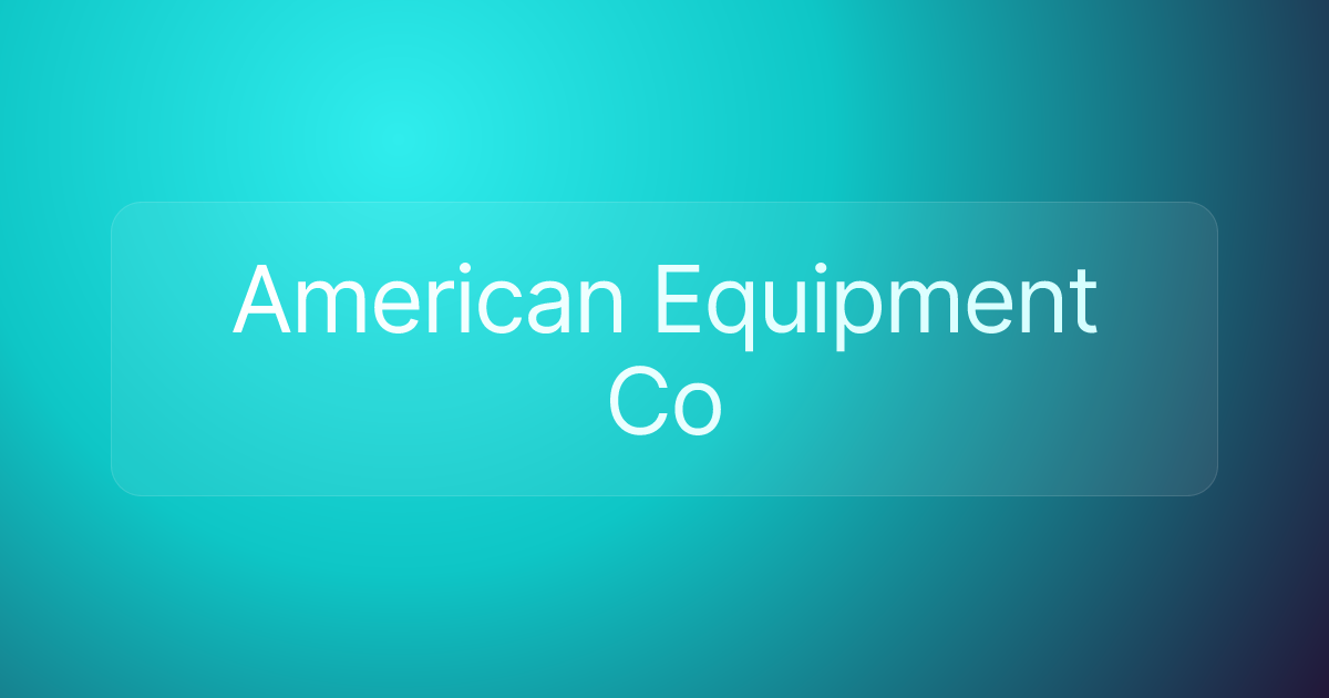 American Equipment Co