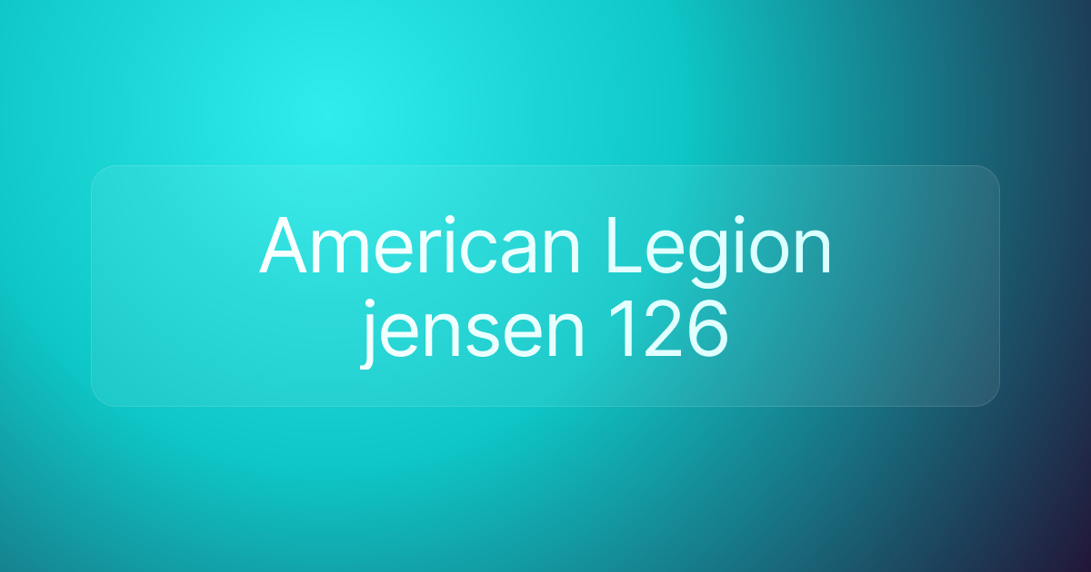 American Legion jensen 126