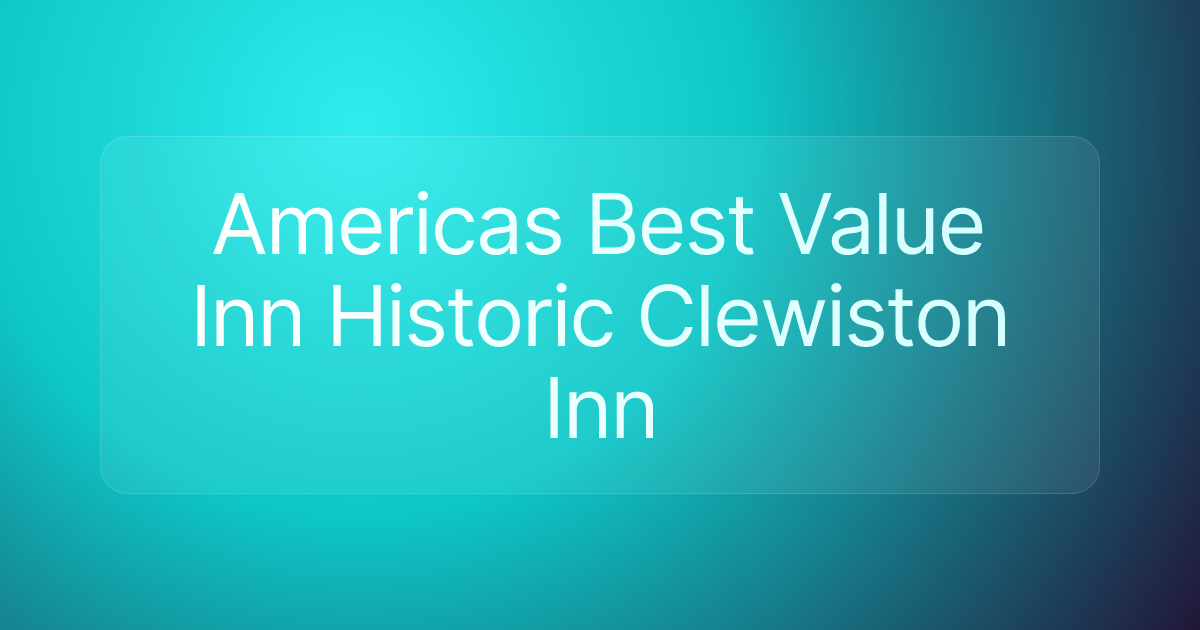 Americas Best Value Inn Historic Clewiston Inn