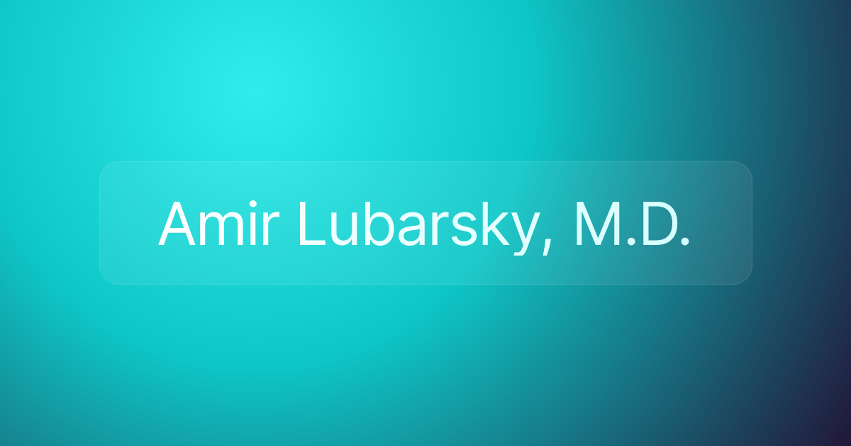 Amir Lubarsky, M.D.