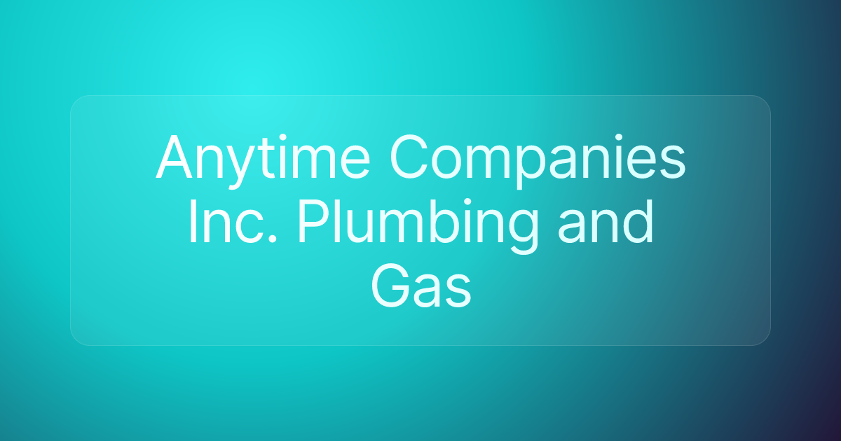 Anytime Companies Inc. Plumbing and Gas