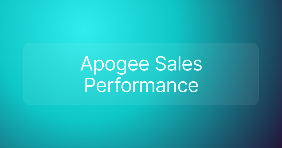 Apogee Sales Performance