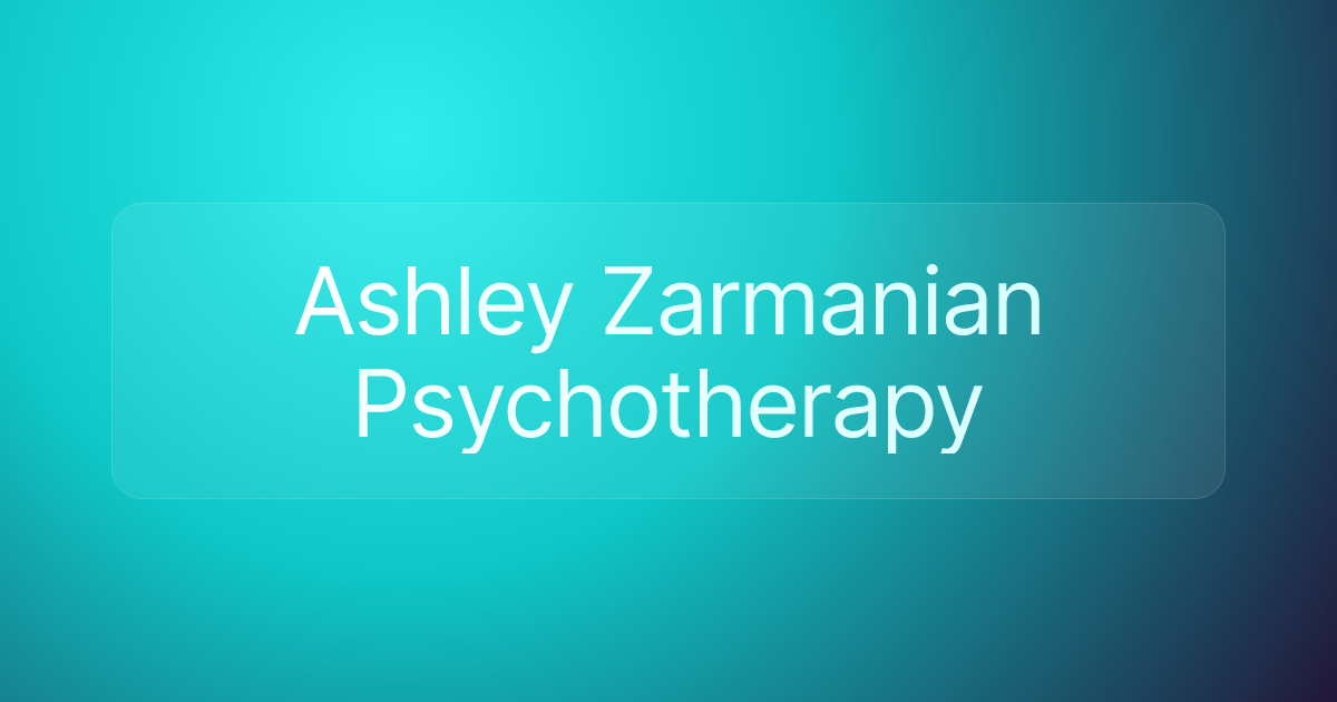Ashley Zarmanian Psychotherapy