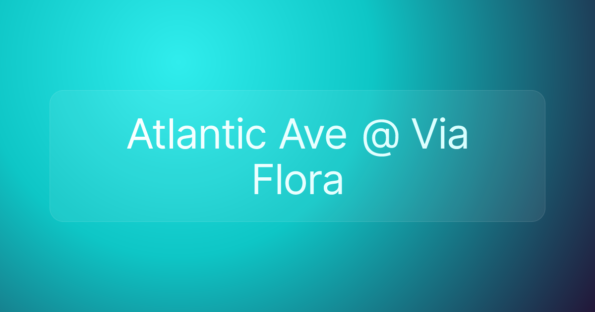 Atlantic Ave @ Via Flora