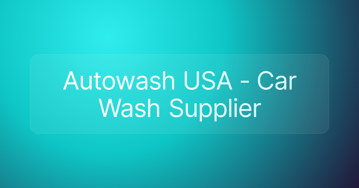 Autowash USA - Car Wash Supplier