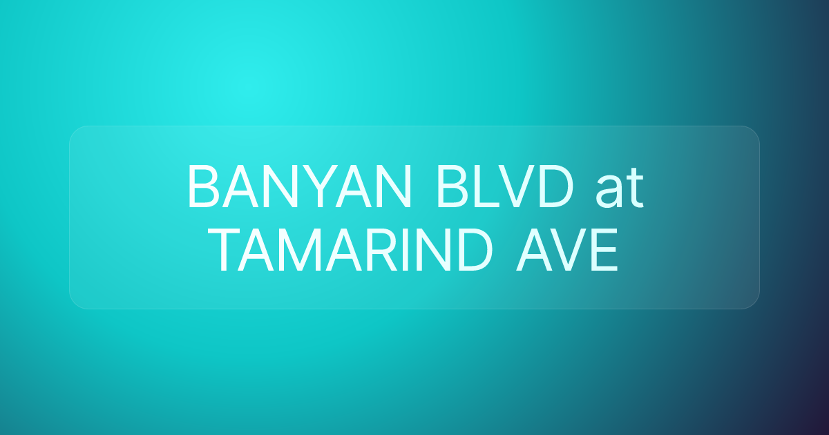 BANYAN BLVD at TAMARIND AVE