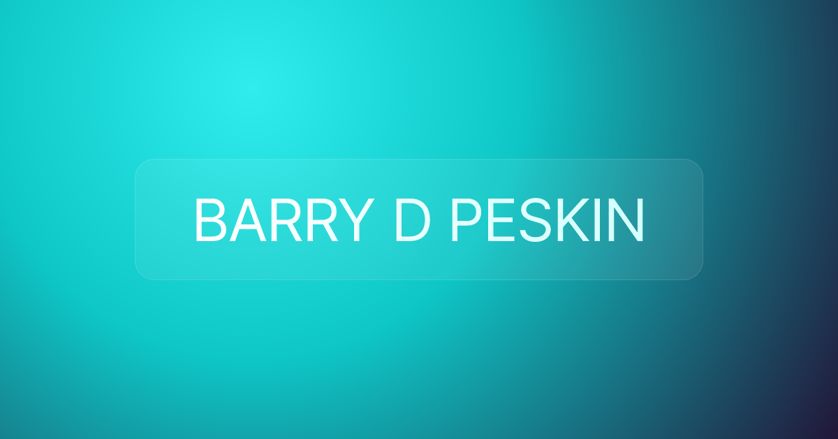 BARRY D PESKIN
