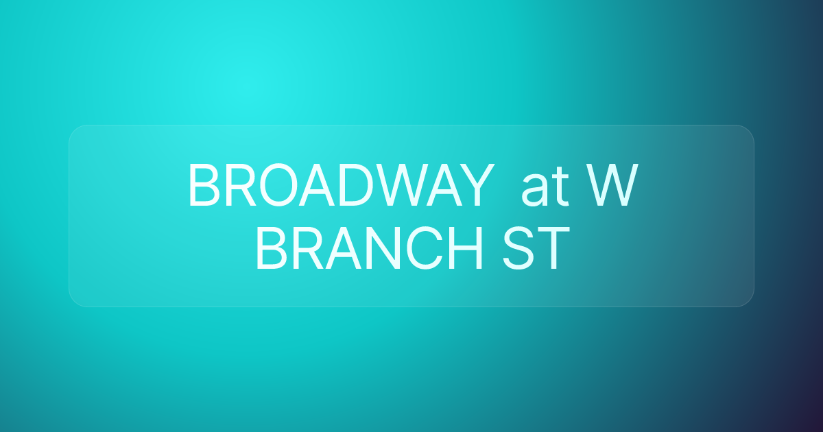 BROADWAY at W BRANCH ST