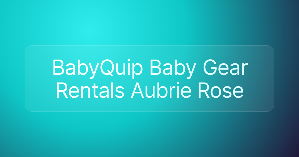 BabyQuip Baby Gear Rentals Aubrie Rose