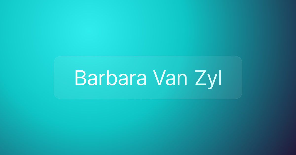 Barbara Van Zyl