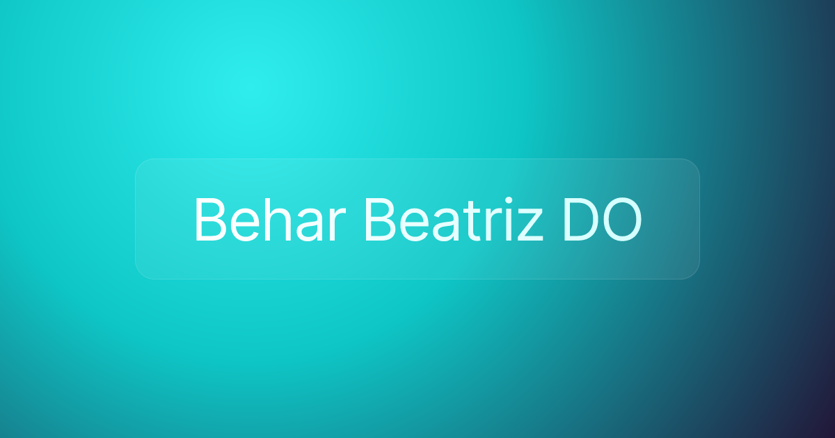 Behar Beatriz DO