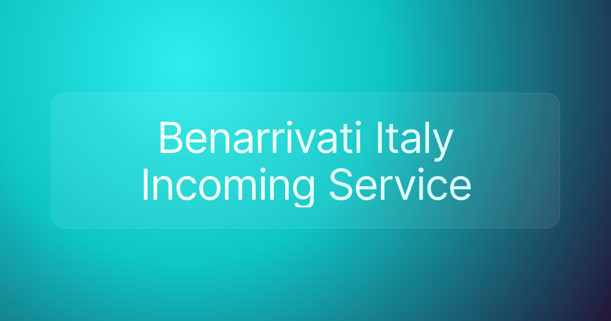 Benarrivati Italy Incoming Service