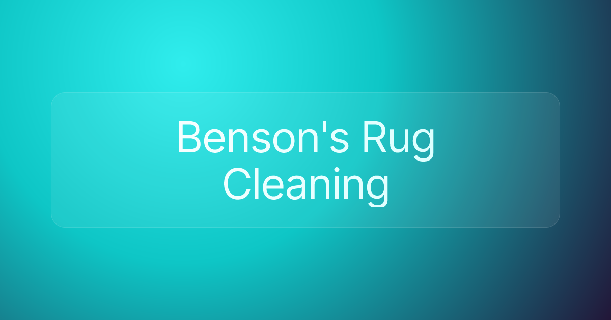 Benson's Rug Cleaning