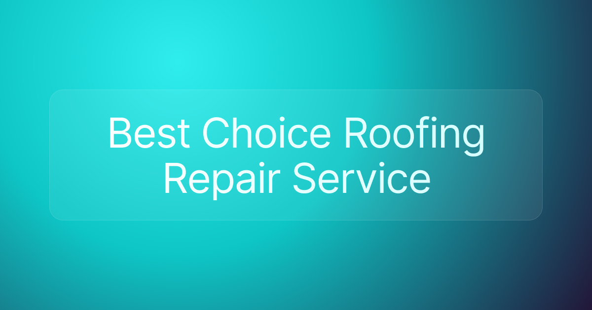 Best Choice Roofing Repair Service
