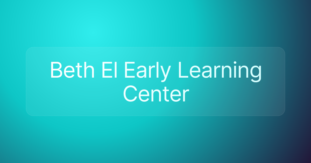 Beth El Early Learning Center