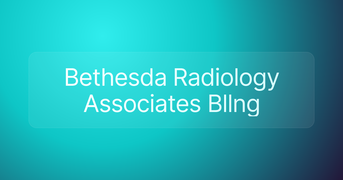 Bethesda Radiology Associates Bllng