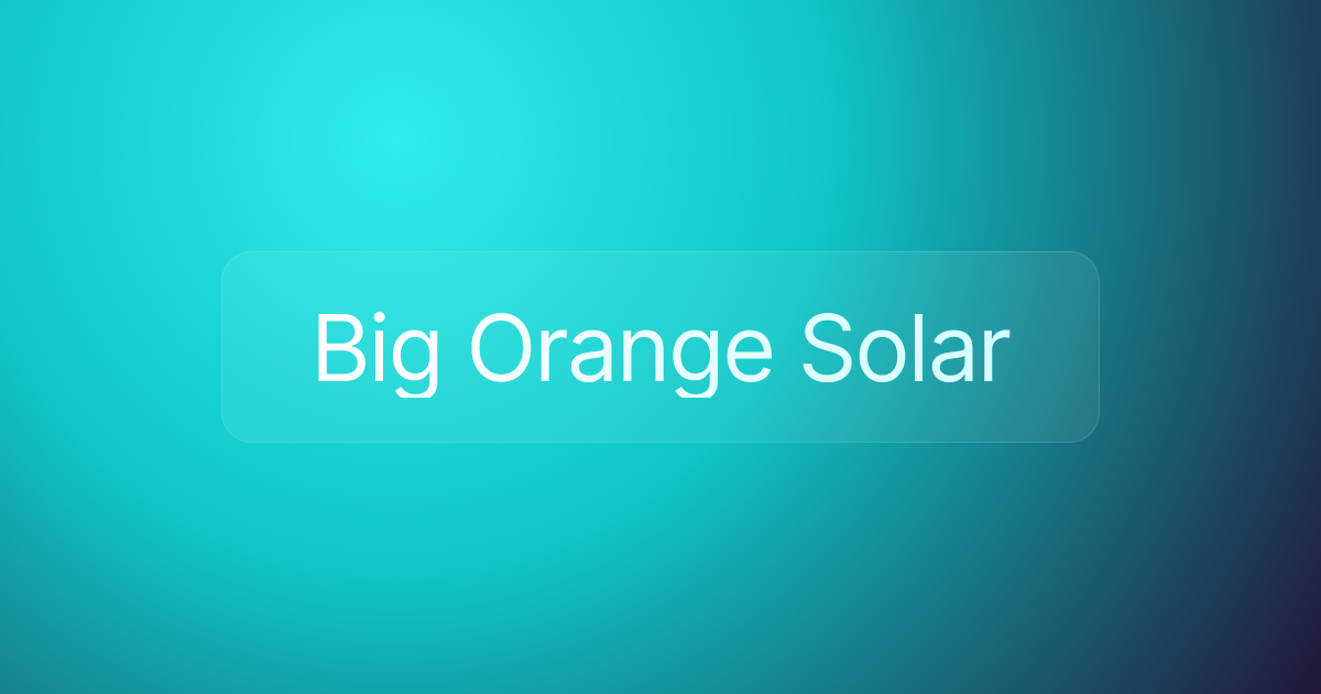 Big Orange Solar