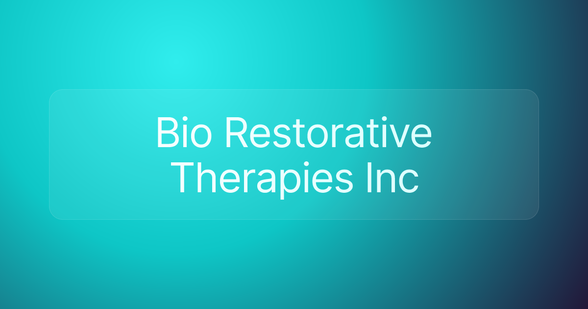 Bio Restorative Therapies Inc