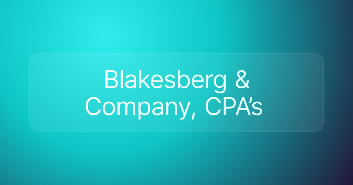 Blakesberg & Company, CPA’s