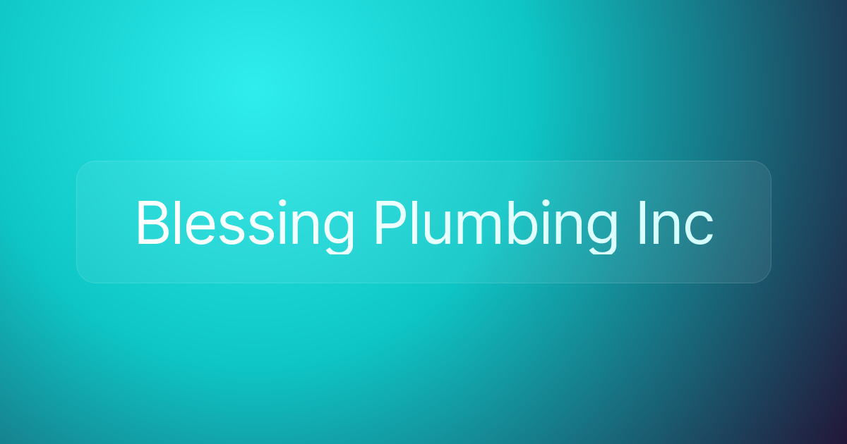 Blessing Plumbing Inc