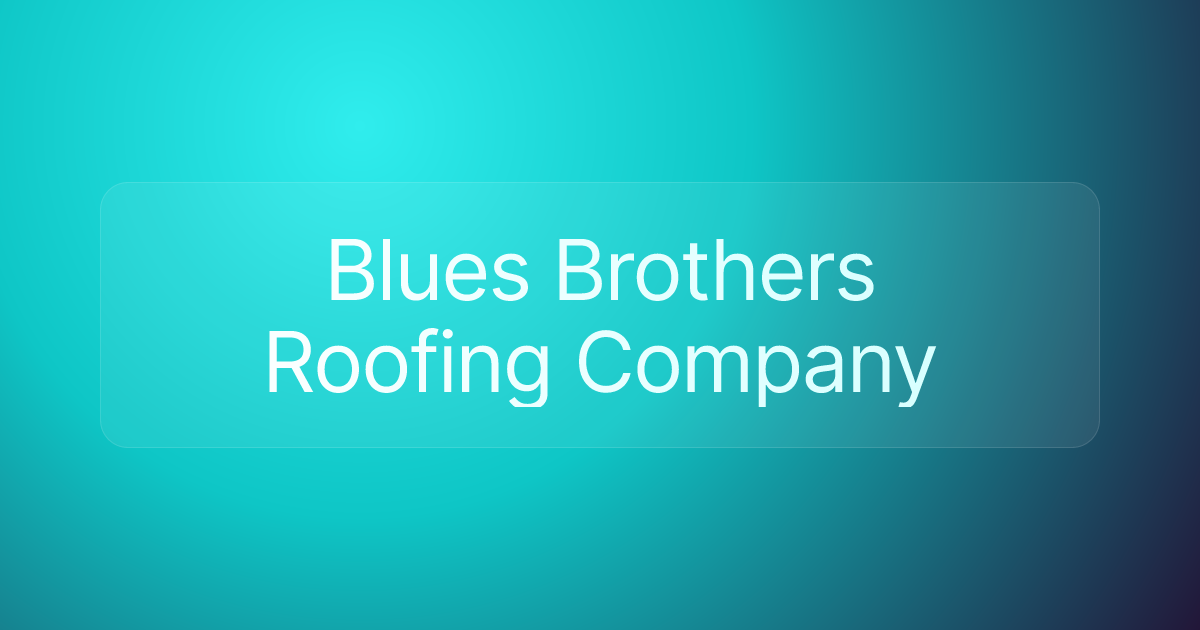 Blues Brothers Roofing Company