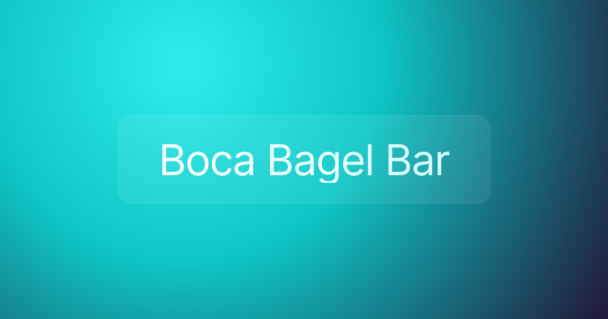 Boca Bagel Bar