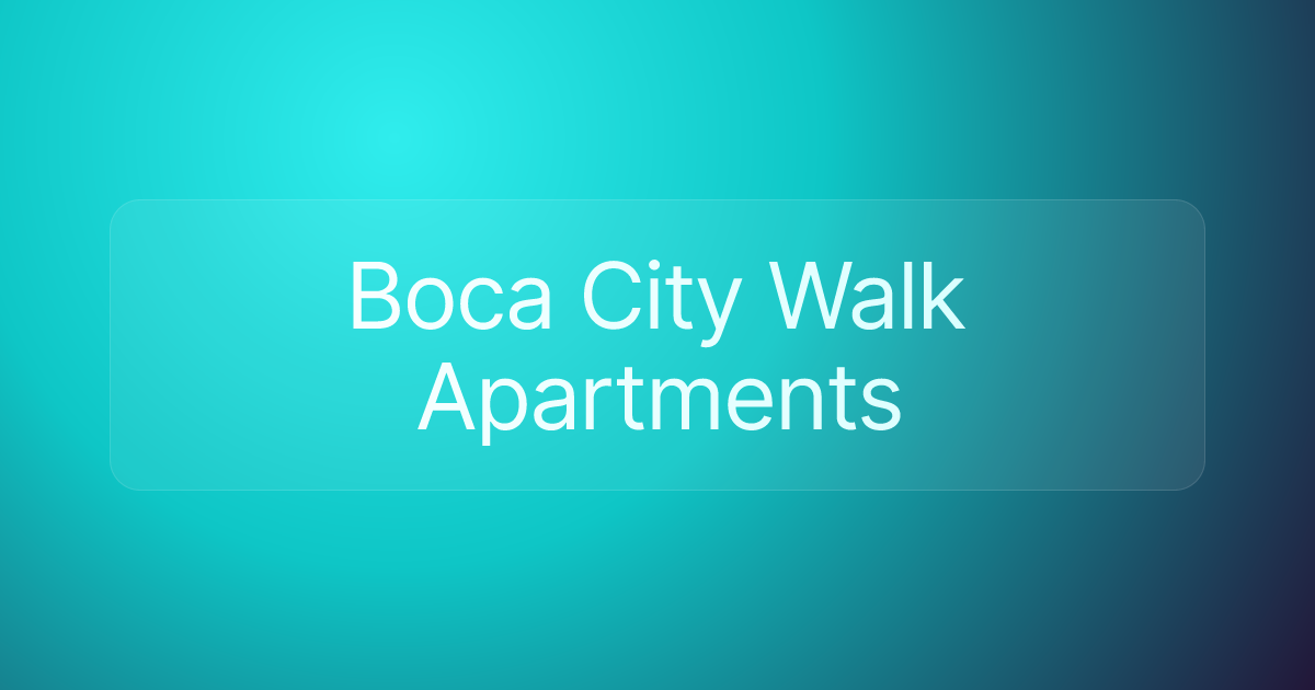 Boca City Walk Apartments