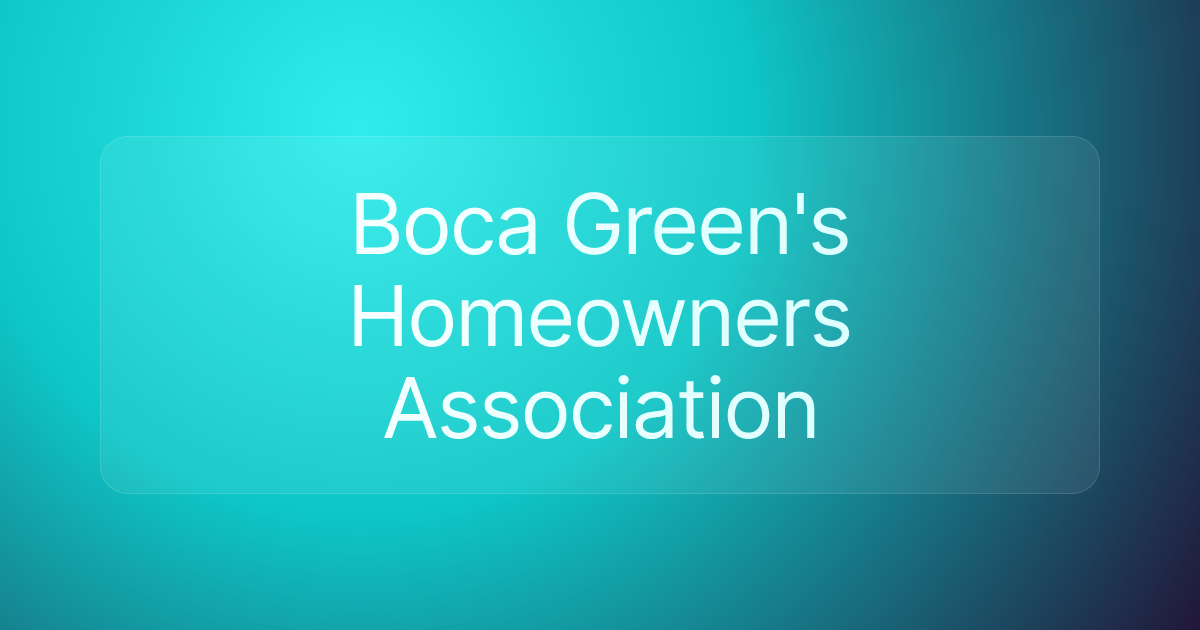 Boca Green's Homeowners Association