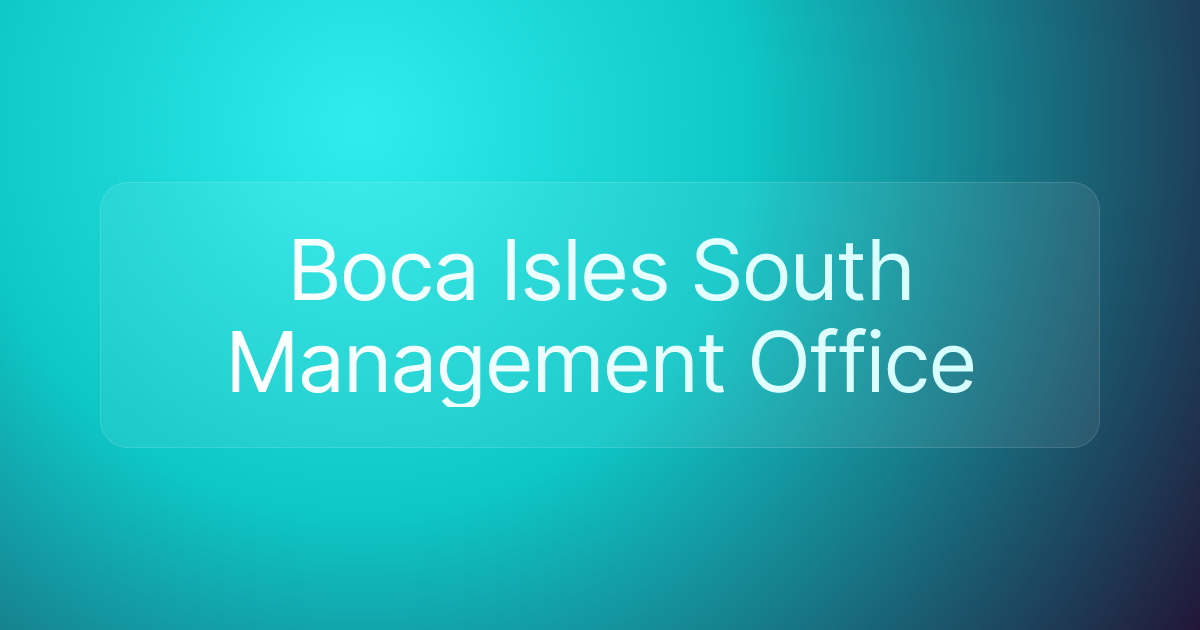 Boca Isles South Management Office